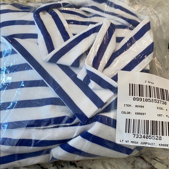 Jcrew V-neck wide-leg jumpsuit in stripe AO494 - Picture 4 of 4